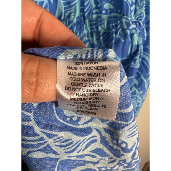 Escapada Beach Swim Cover Up Poncho Top Blue Floral Womens L/XL - Picture 7 of 7